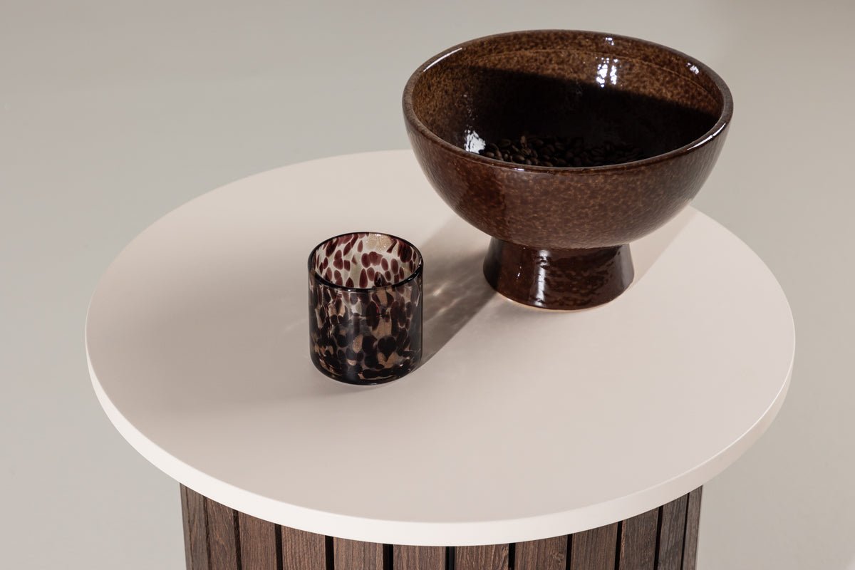 Beistelltisch Elvin – Ø52 cm in Holzoptik Beige