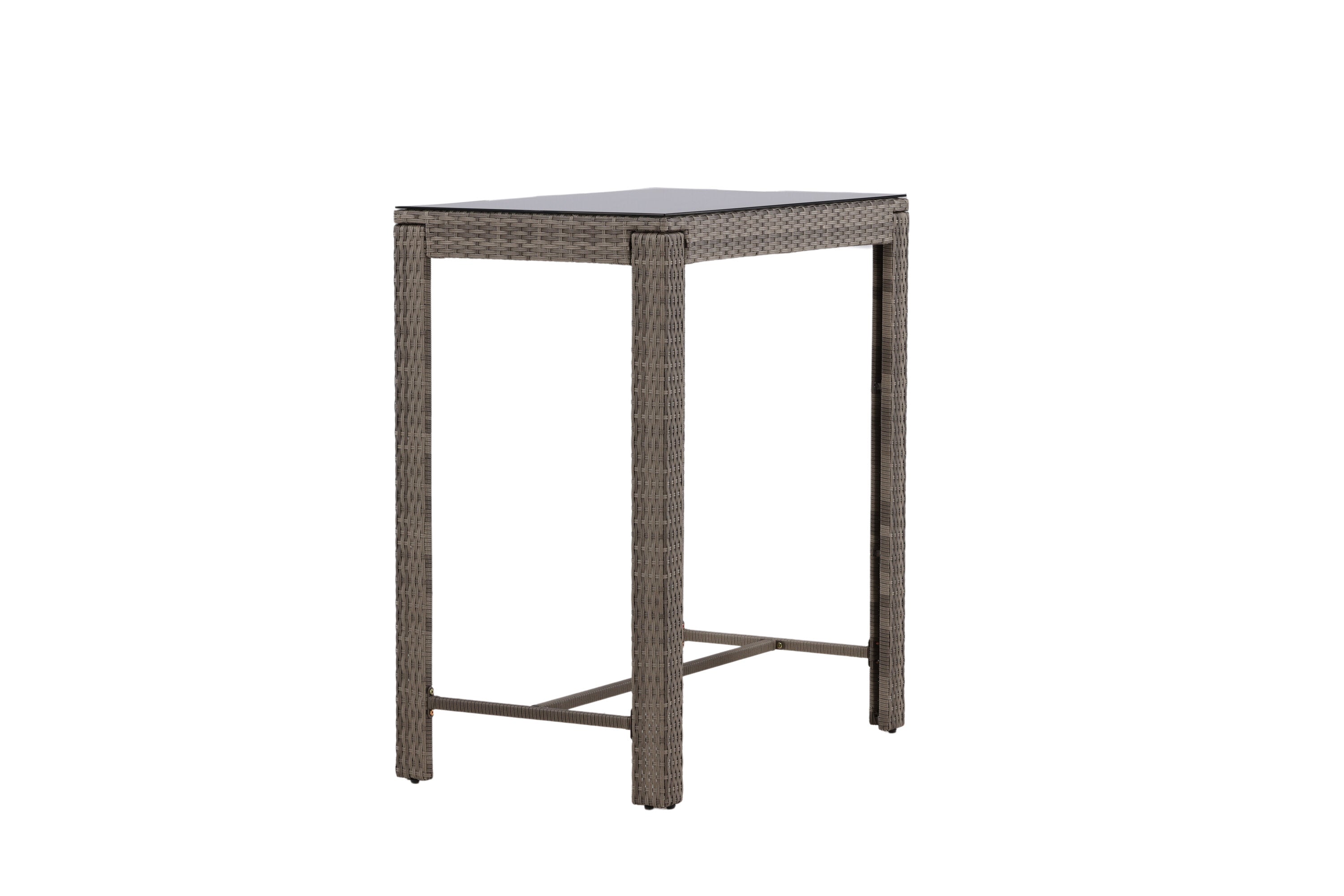 Garten Bartisch Bärbel - Hochtisch aus Rattan mit Glasplatte