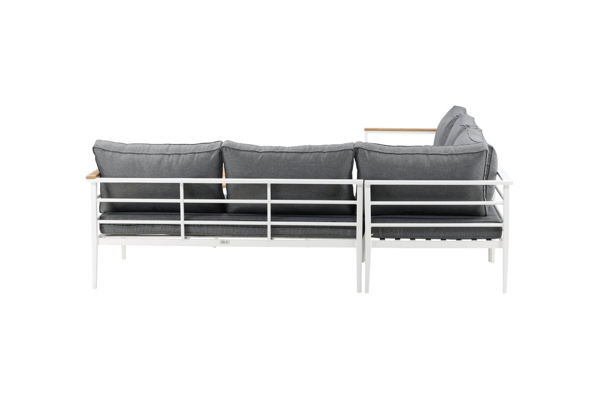 Lounge Set Puerto – aus Metall mit Teakholz-Details, inkl. Kissen