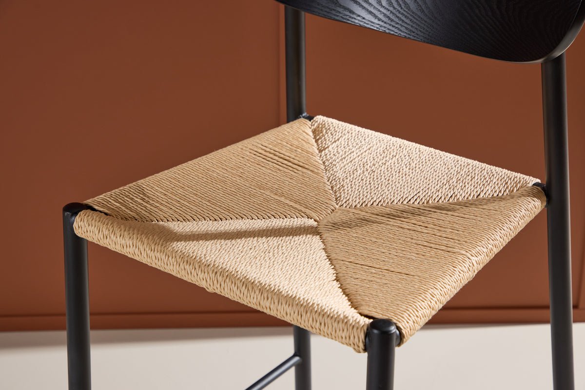 Barhocker Savannah - mit einer Sitzfläche aus Natur-Seilgeflecht