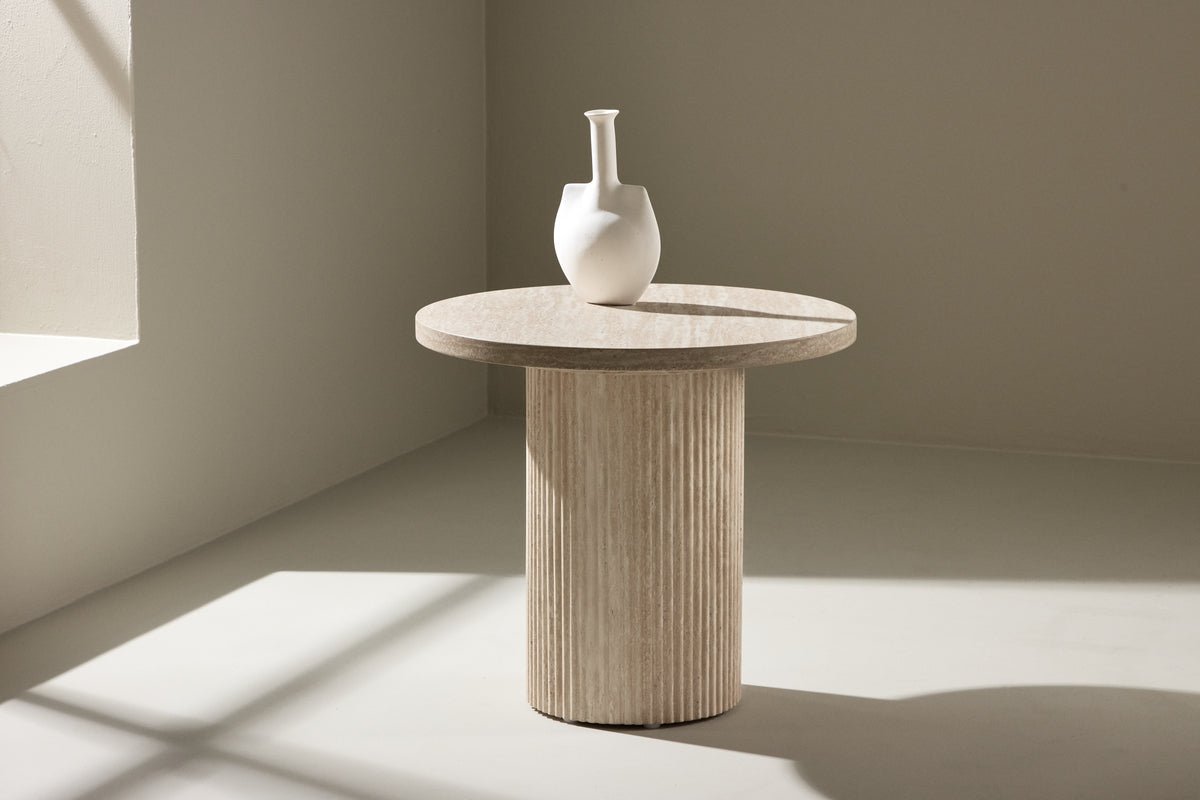 Couchtisch/Beistelltisch Tino - mit geriffeltem Standfuß