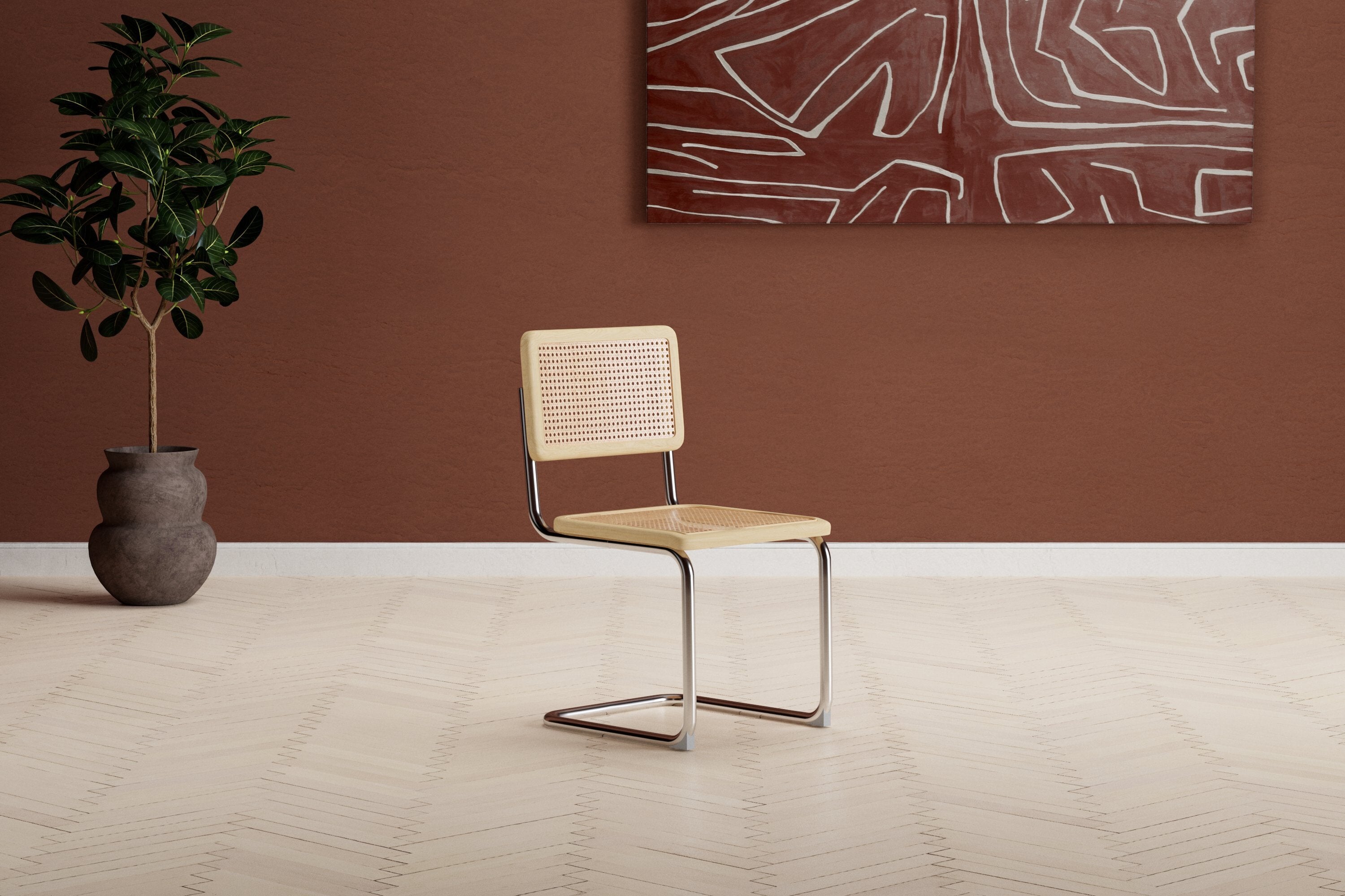 2er Set - Stuhl Taleno aus naturfarbenem Rattan