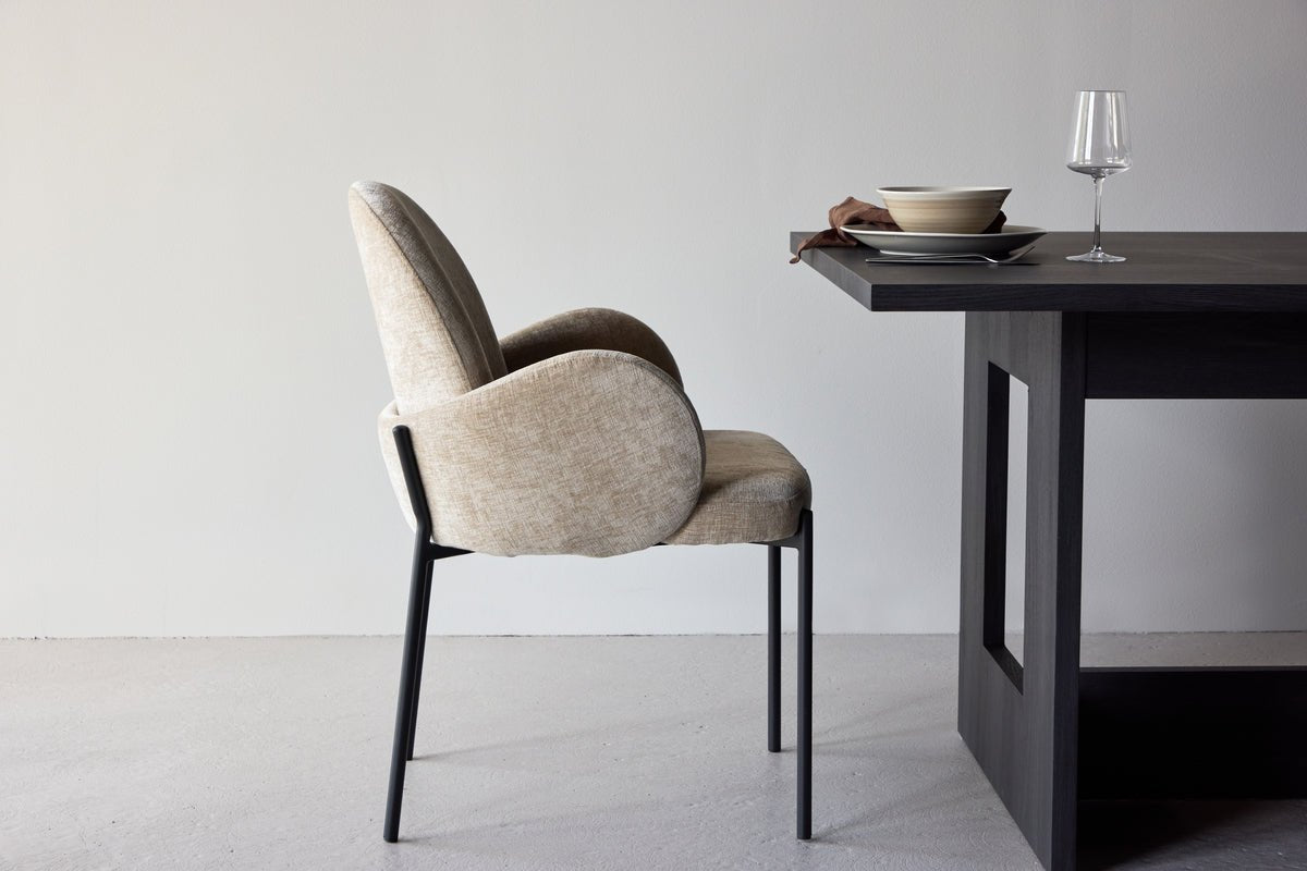 2er Set - Stuhl Hendrix skandinavisch mit schwarzen Stahlbeinen