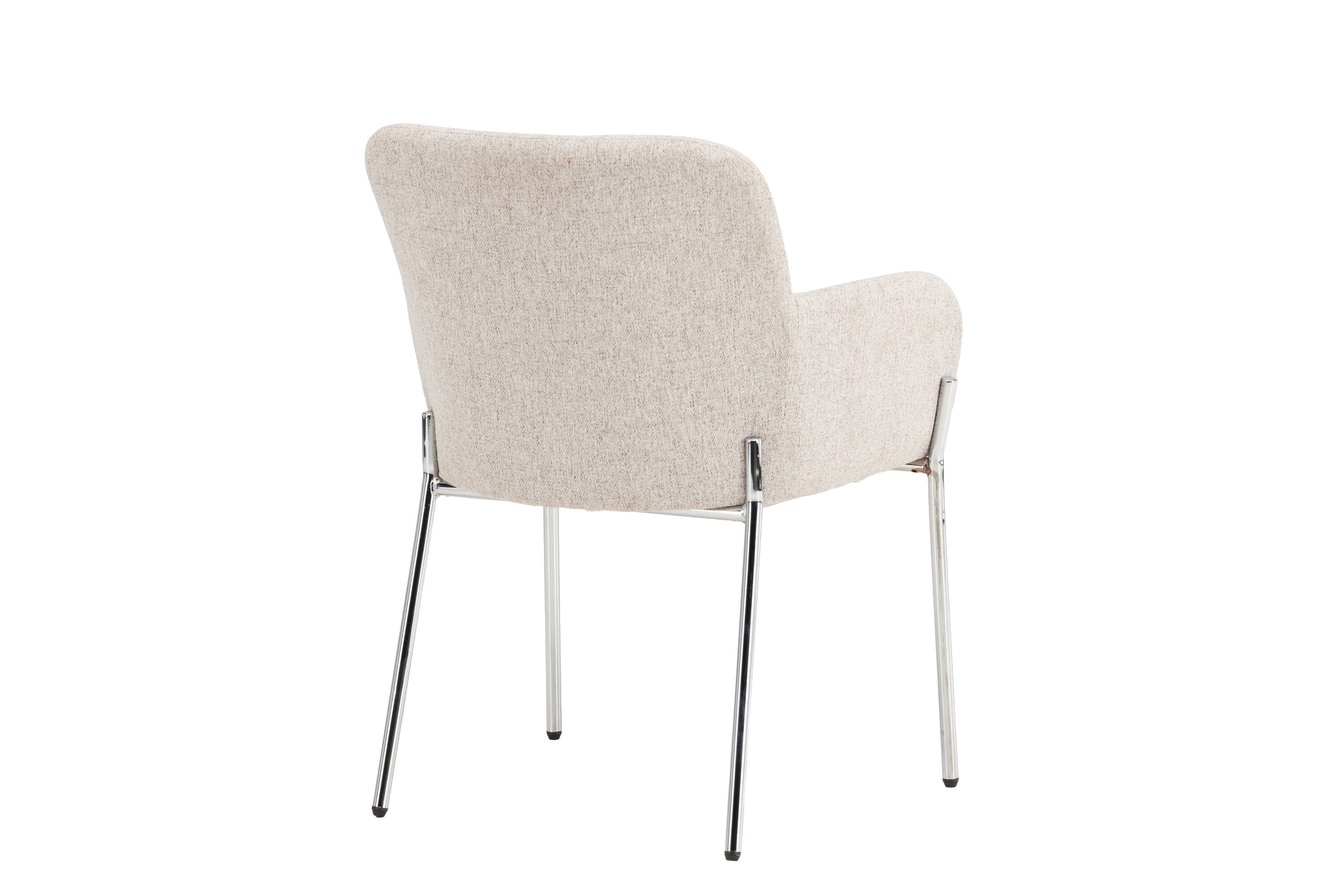 Stuhl Helora in Beige aus Polyester-Leinen