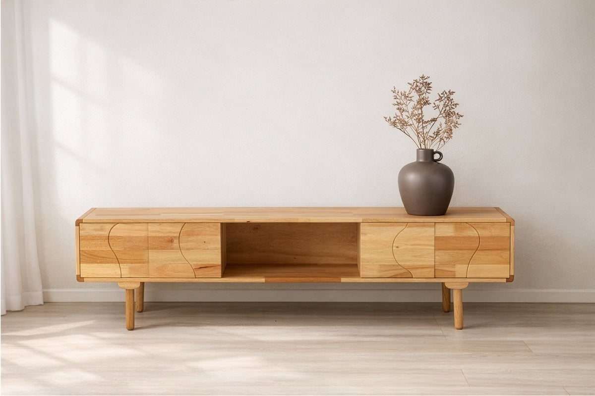 Kommode Janice - 200 cm Sideboard aus Gummibaumholz