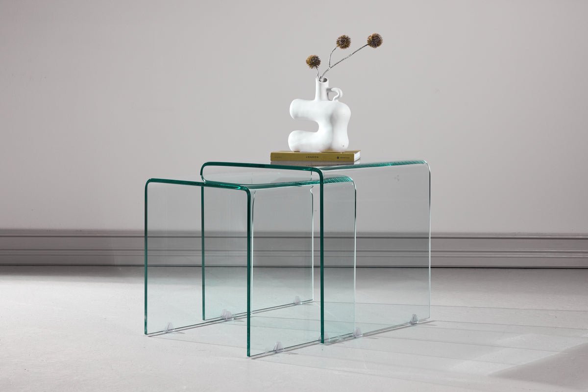 Couchtisch/Beistelltisch-Set Lumea – 2 Tische in Klarglas