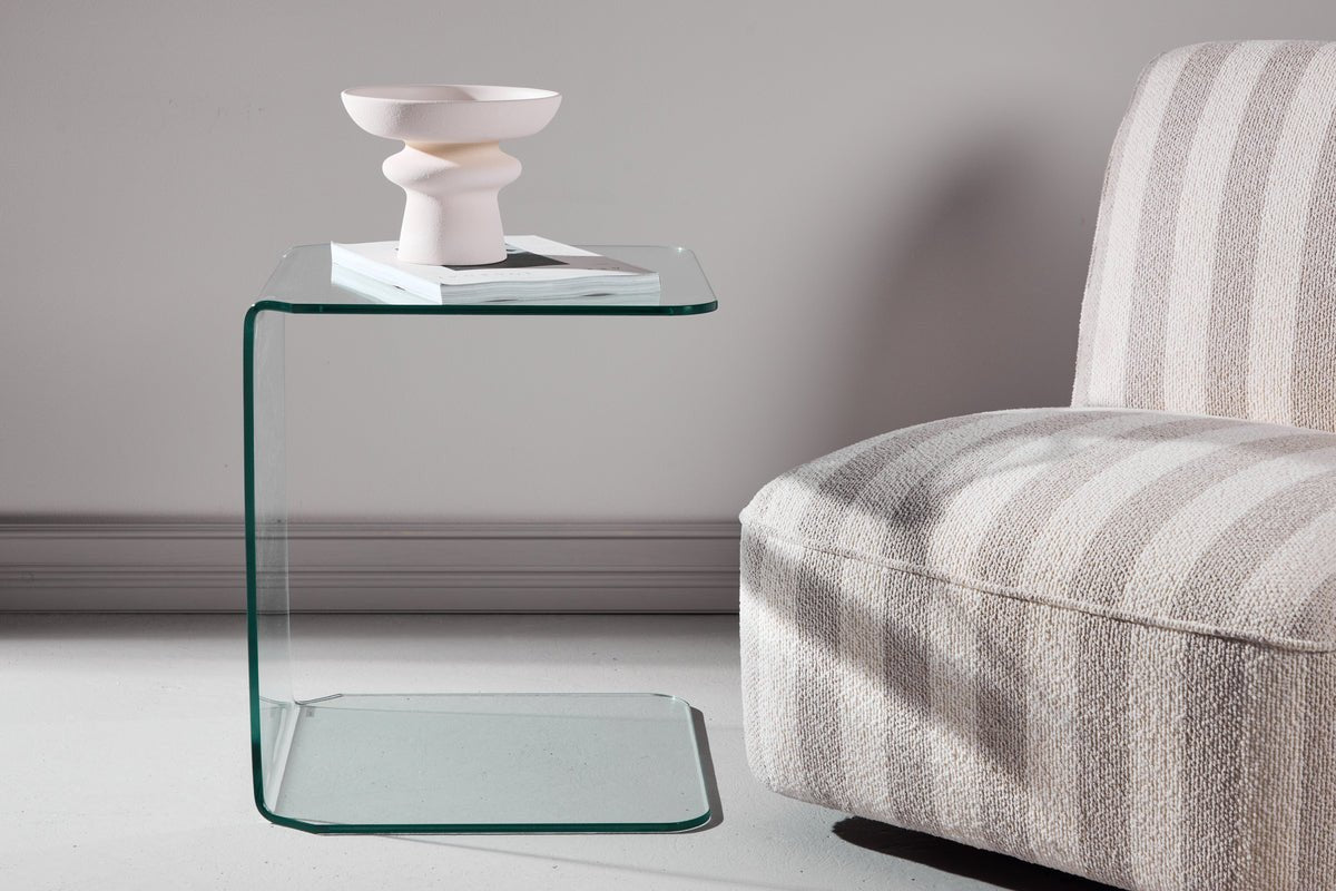 Beistelltisch Vetro – 45 × 45 cm in Klarglas