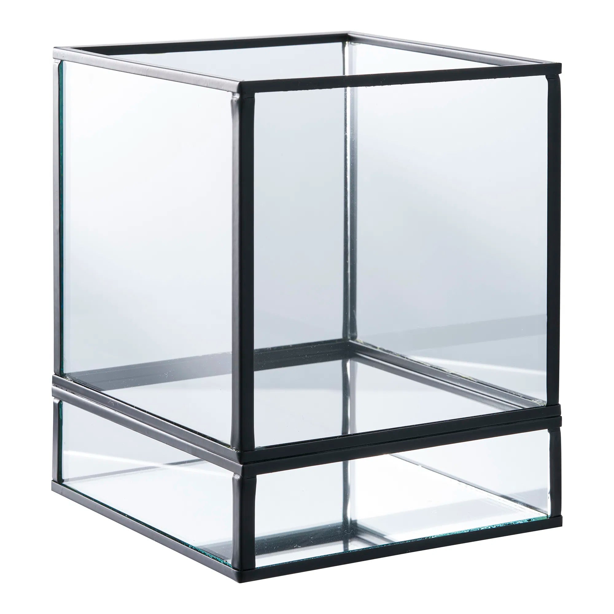 Kerzenhalter „Ferro Glas“ – Metall & Glas in Schwarz