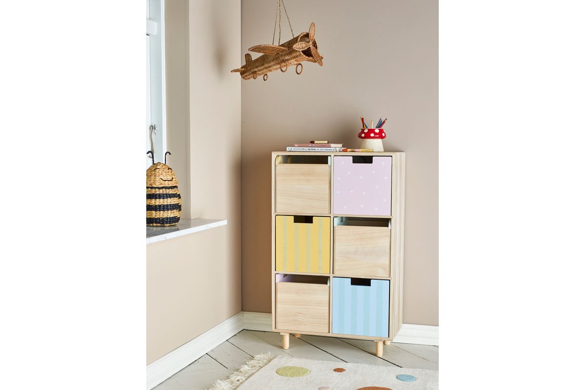 Kinder-Bücherregal „Linus“ mit Schubladen – Buntes Design