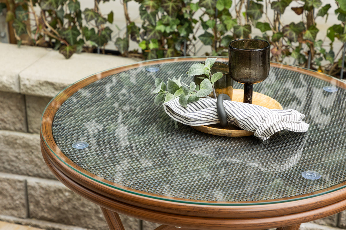 Kaffeetisch Simon - Ø70 mit brauner Tischplatte