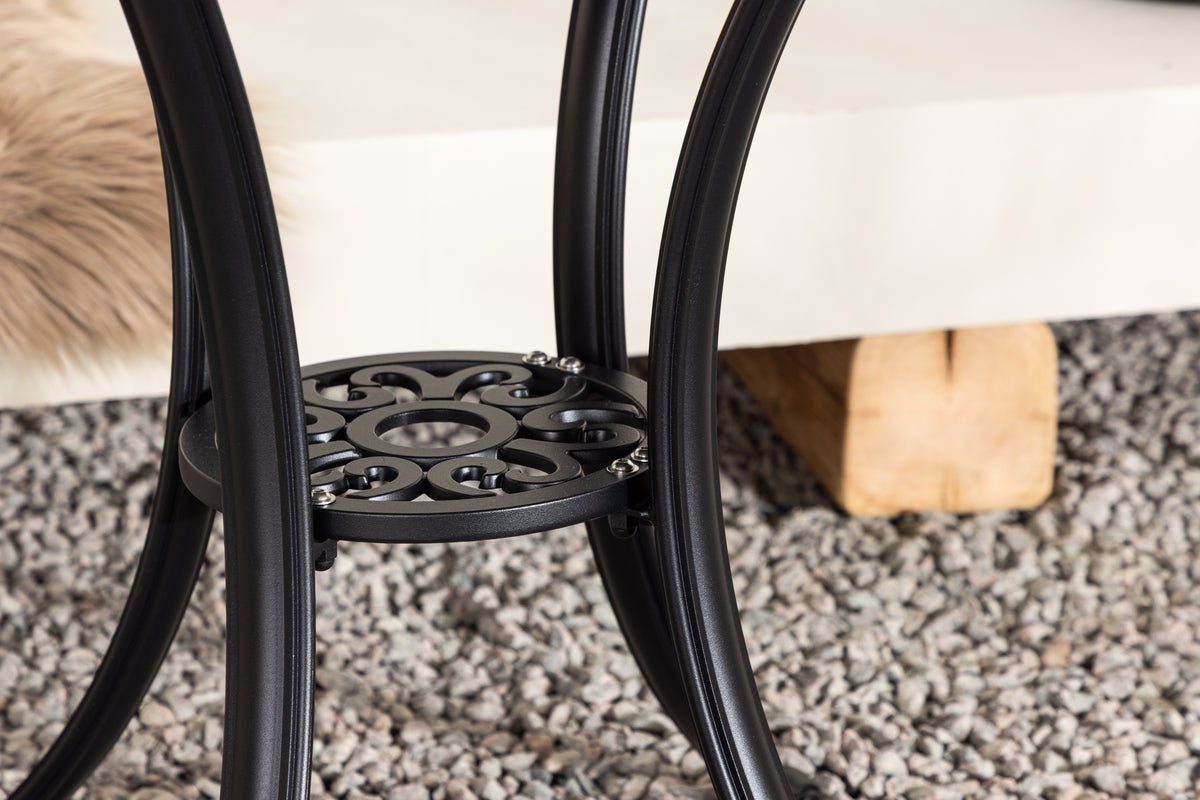 Kaffeetisch Lejla - Ø60 mit brauner Tischplatte aus Faserzement