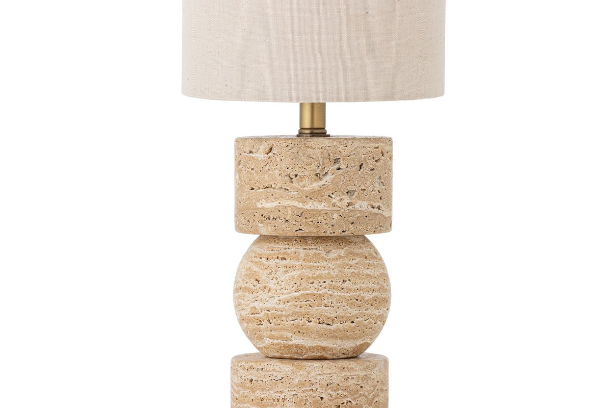Tischlampe Alvara – echter Travertin in Natur, skulpturales Designobjekt