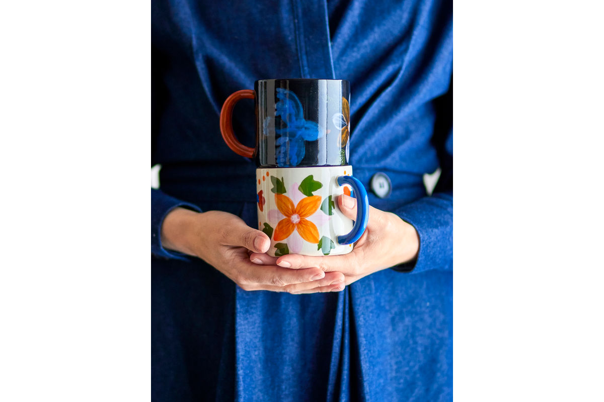 Tassen-Set Alina – Handbemalte Motive in lebendigen Farben (2er-Set)