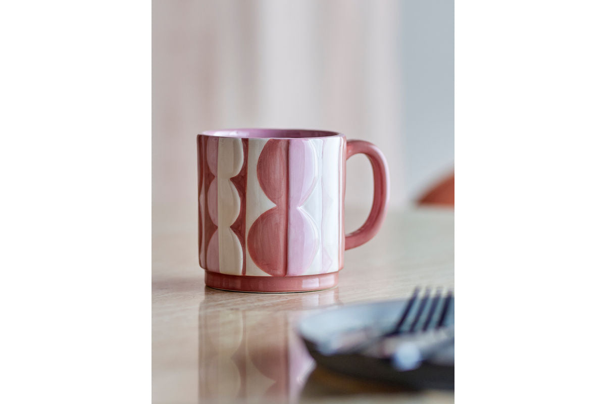 Becher Rosina – Handbemalte Steingutbecher (4er-Set)