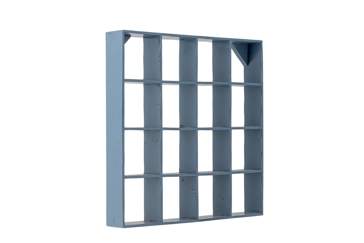 Regal Maribo – Fächerregal aus recyceltem Holz in Blau