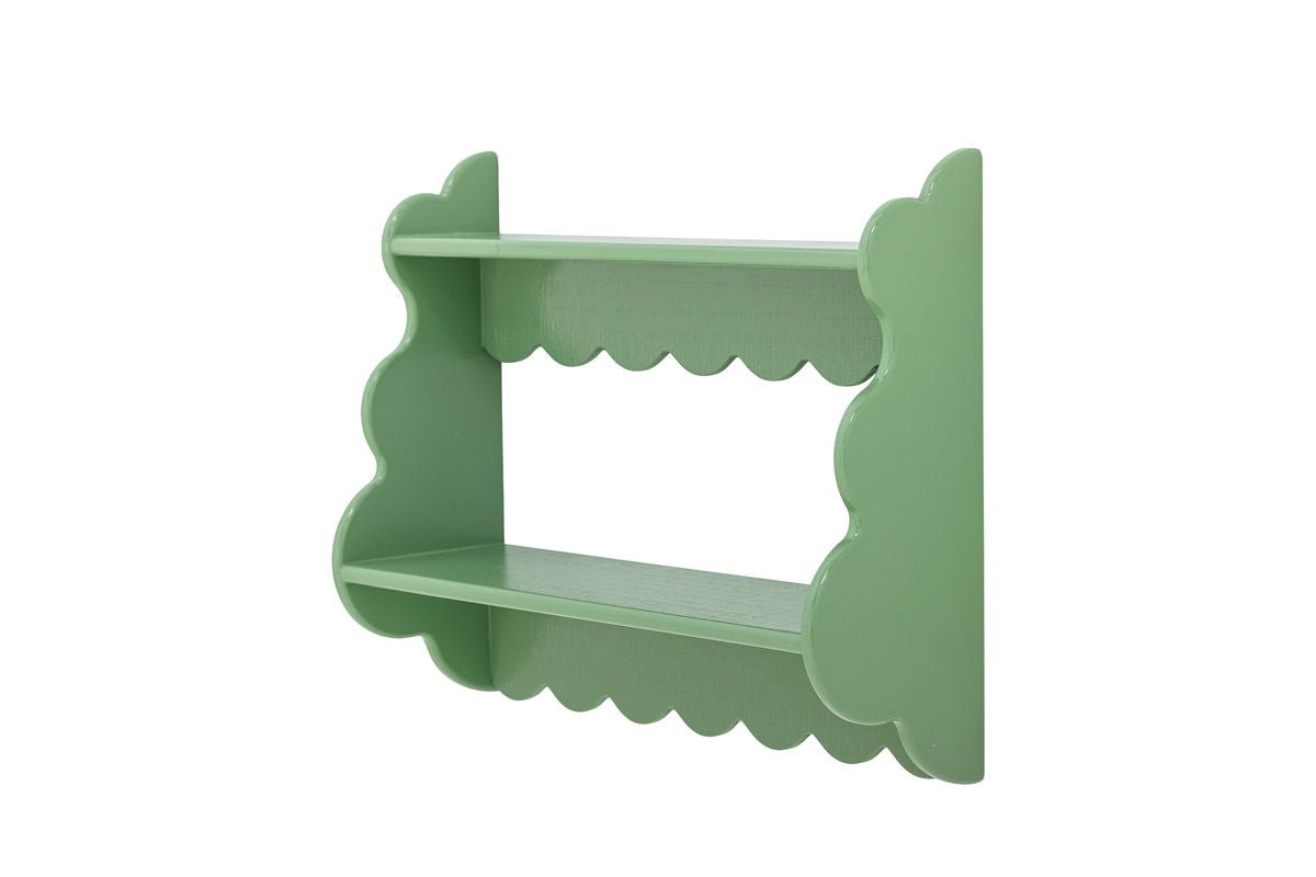 Regal Afin – Lackiertes Holzregal in gedecktem Grünton