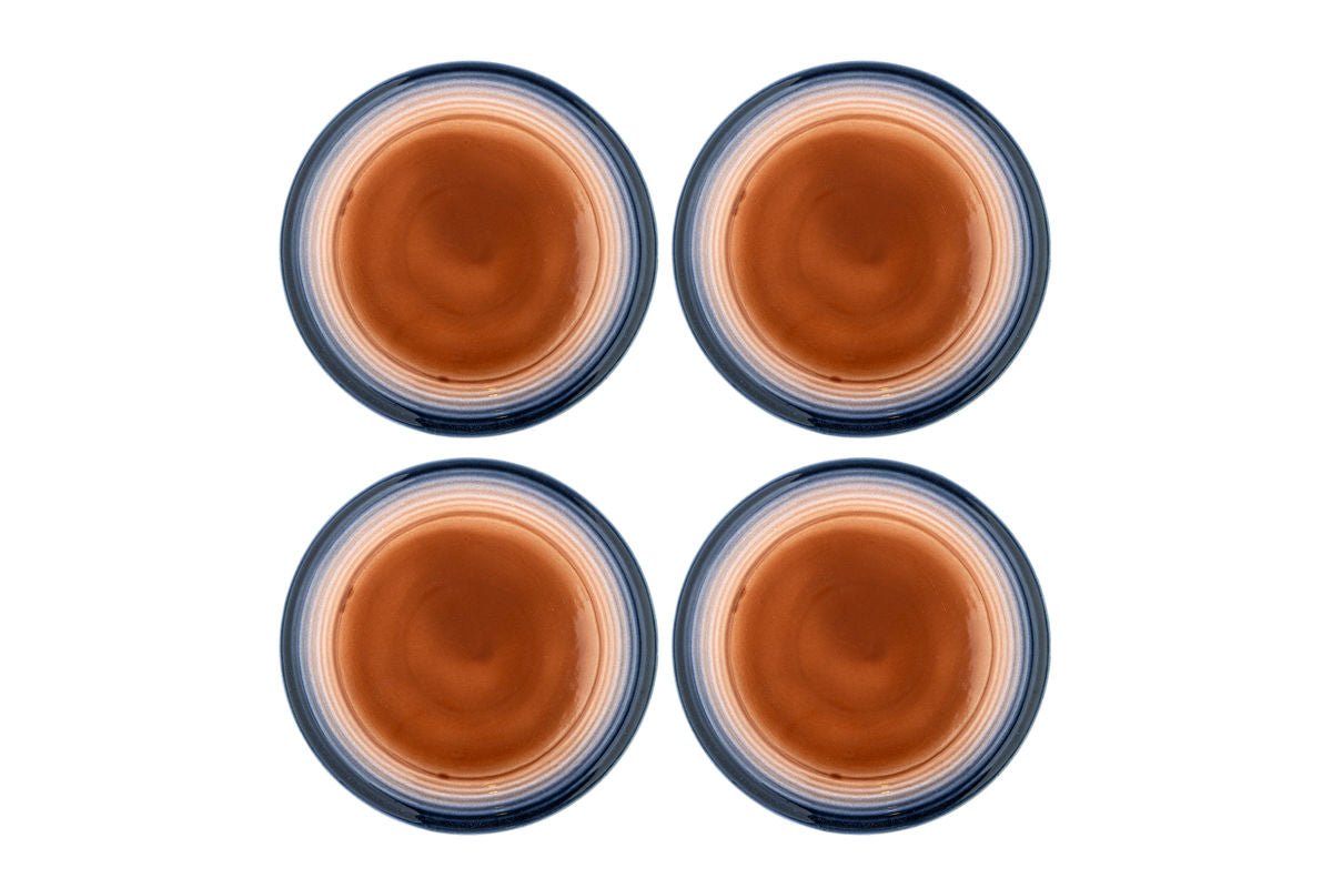 Teller Morano – 4er-Set Speiseteller aus Steingut in warmen Farbverläufen