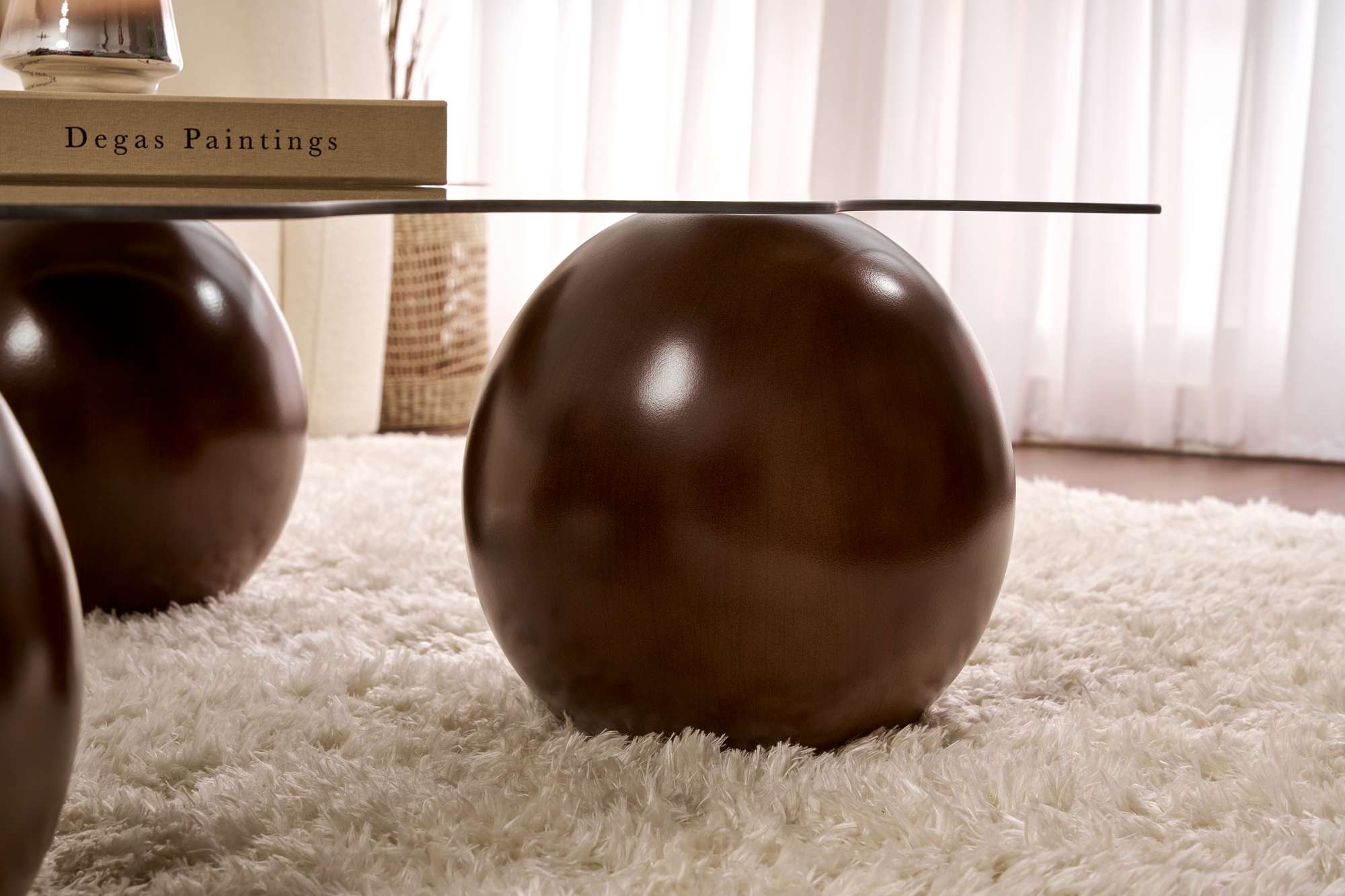 Couchtisch Trevano - gehärtete Tischglasplatte mit Wellensilhouette