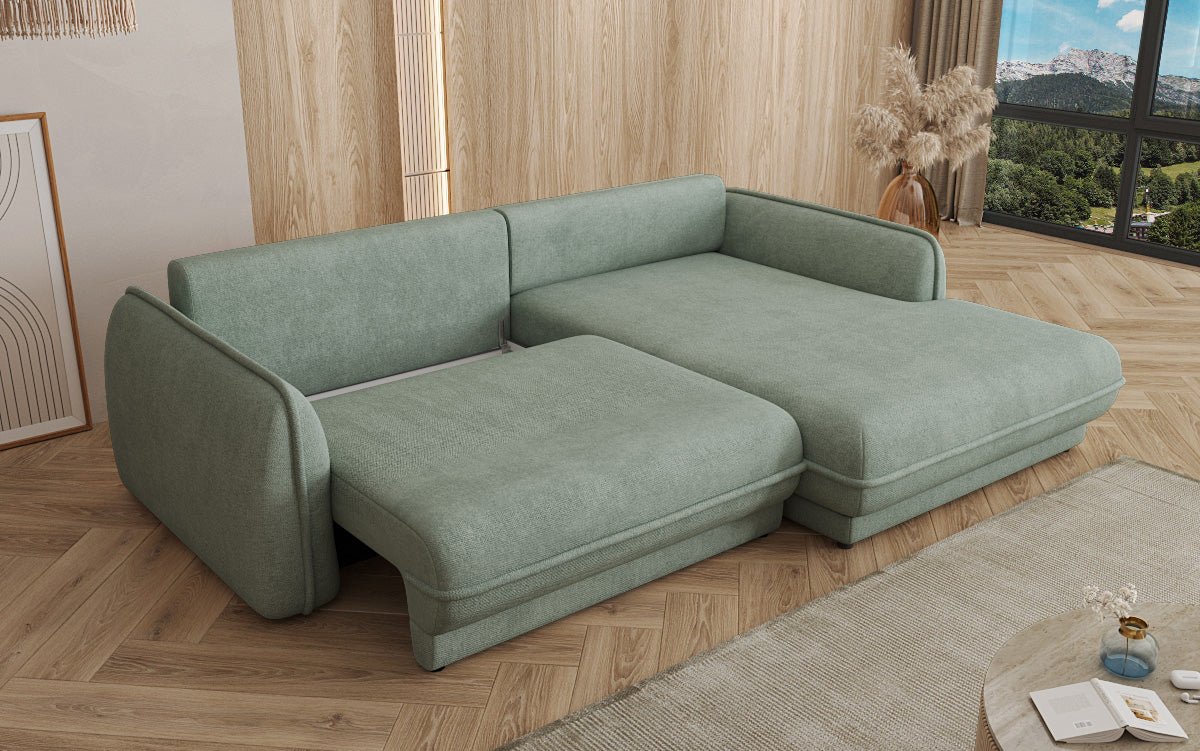 Designer Sofa Mojave II Stoff mit Schlaffunktion und Stauraum