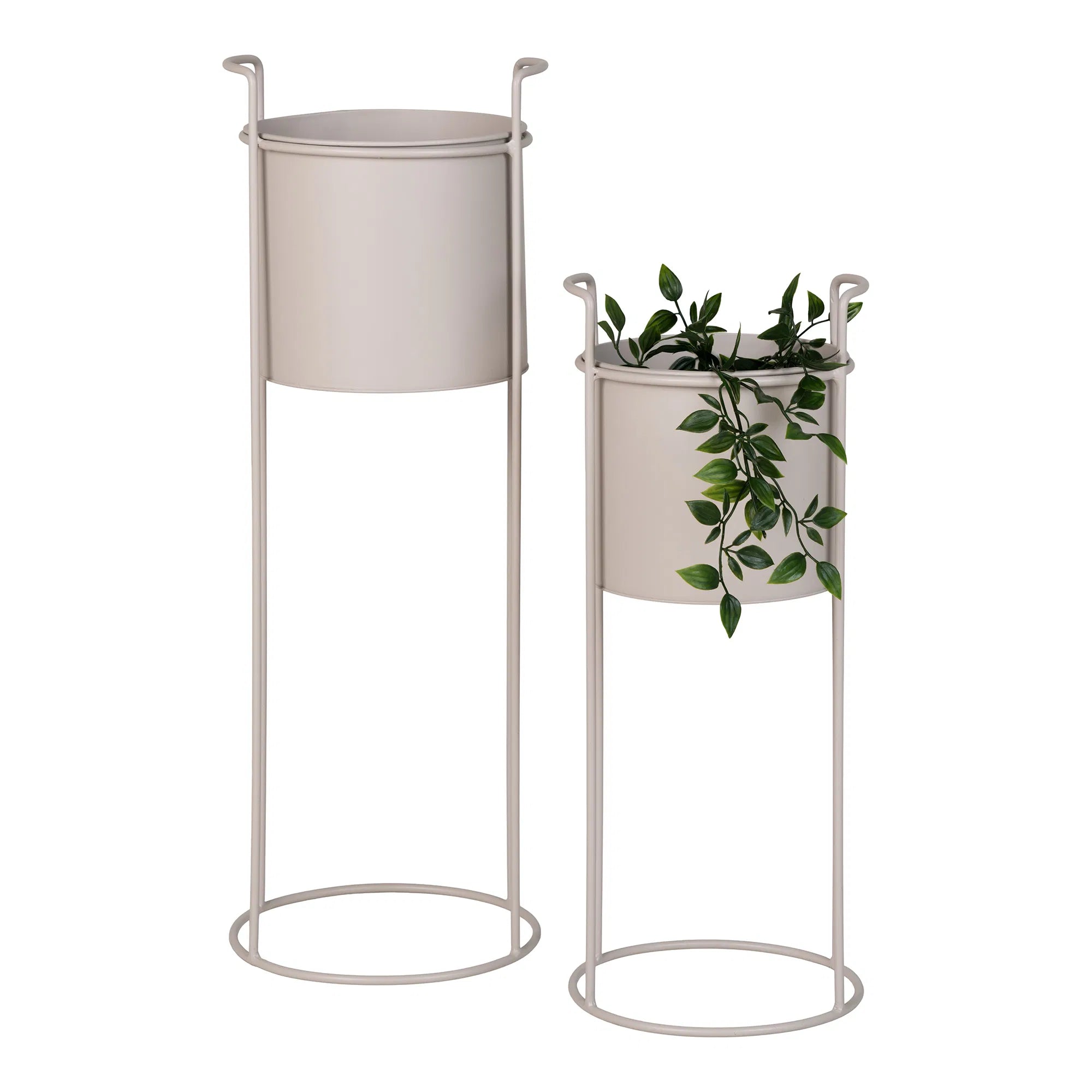 Blumentopf „Salentino“ – Sandfarbener Stahl-Look im 2er-Set