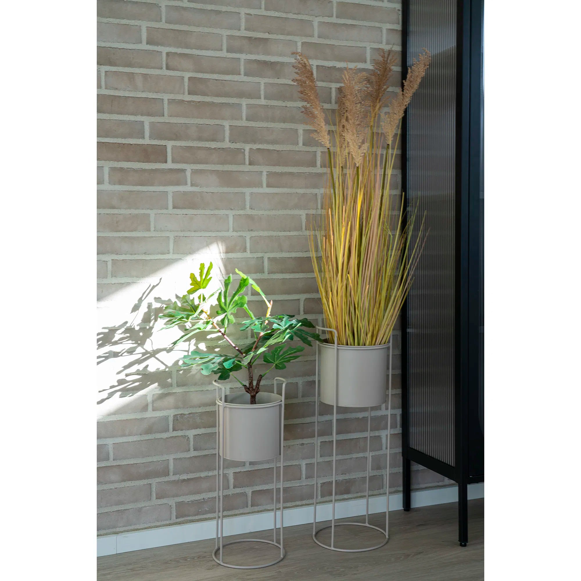 Blumentopf „Salentino“ – Sandfarbener Stahl-Look im 2er-Set