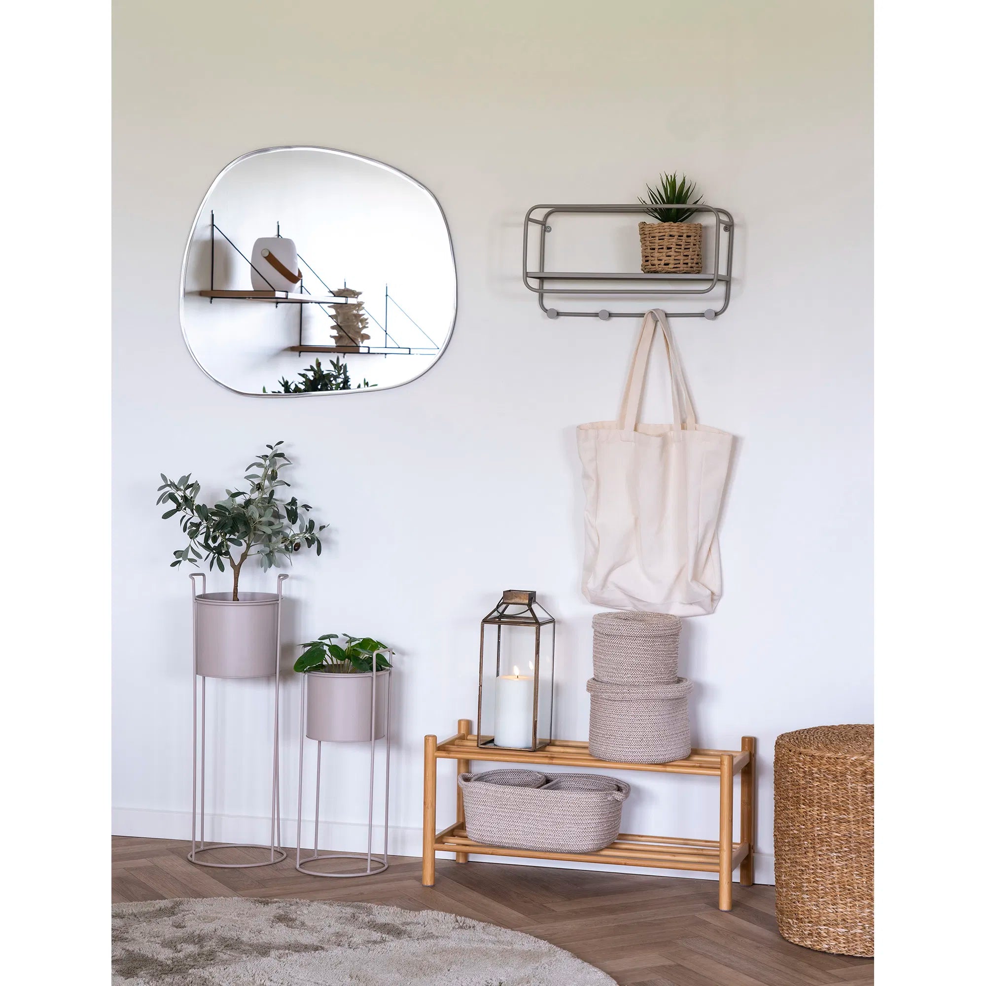 Blumentopf „Salentino“ – Sandfarbener Stahl-Look im 2er-Set