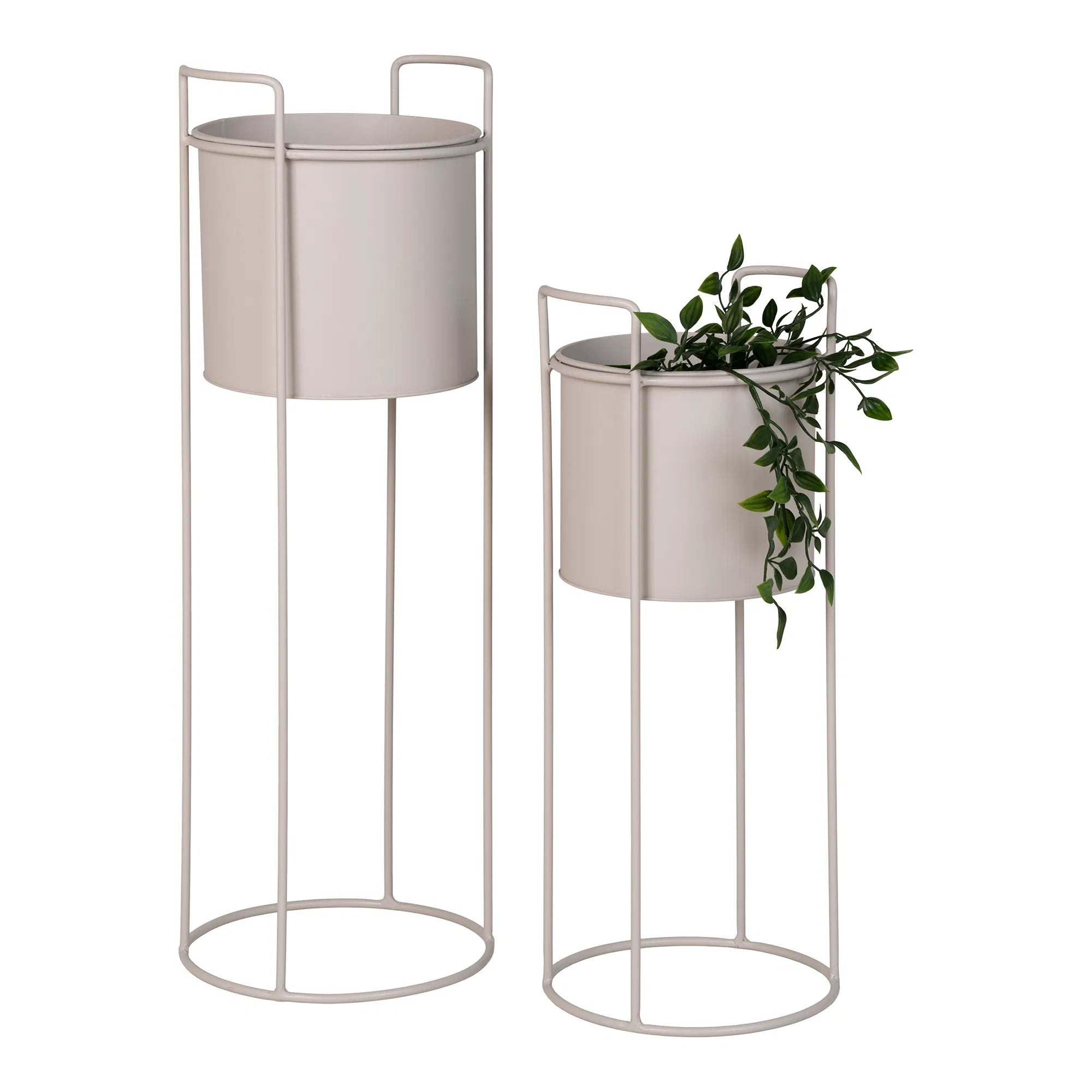 Blumentopf „Salentino“ – Sandfarbener Stahl-Look im 2er-Set