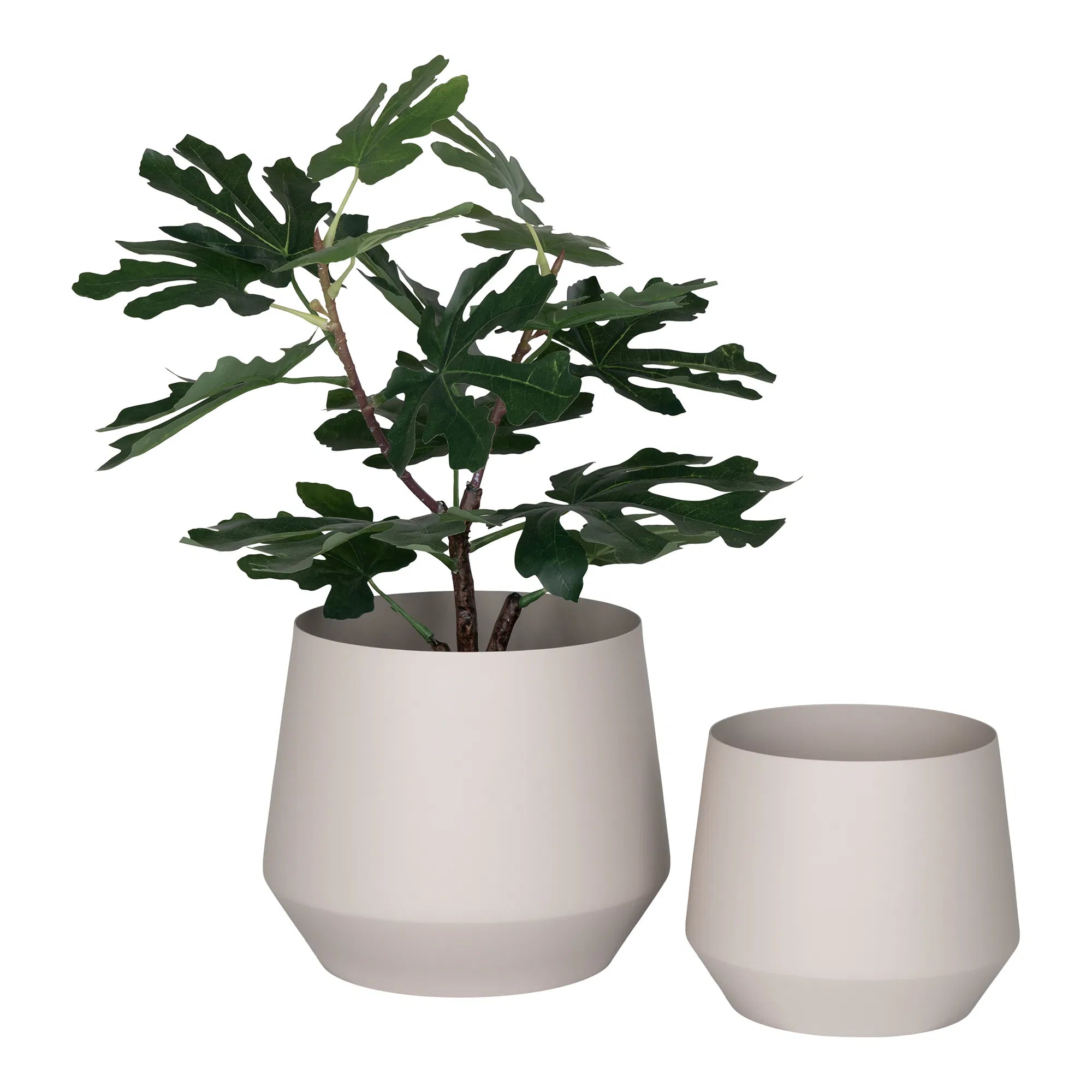Blumentopf „Trofa“ – Sandfarbener Stahl-Look im 2er-Set