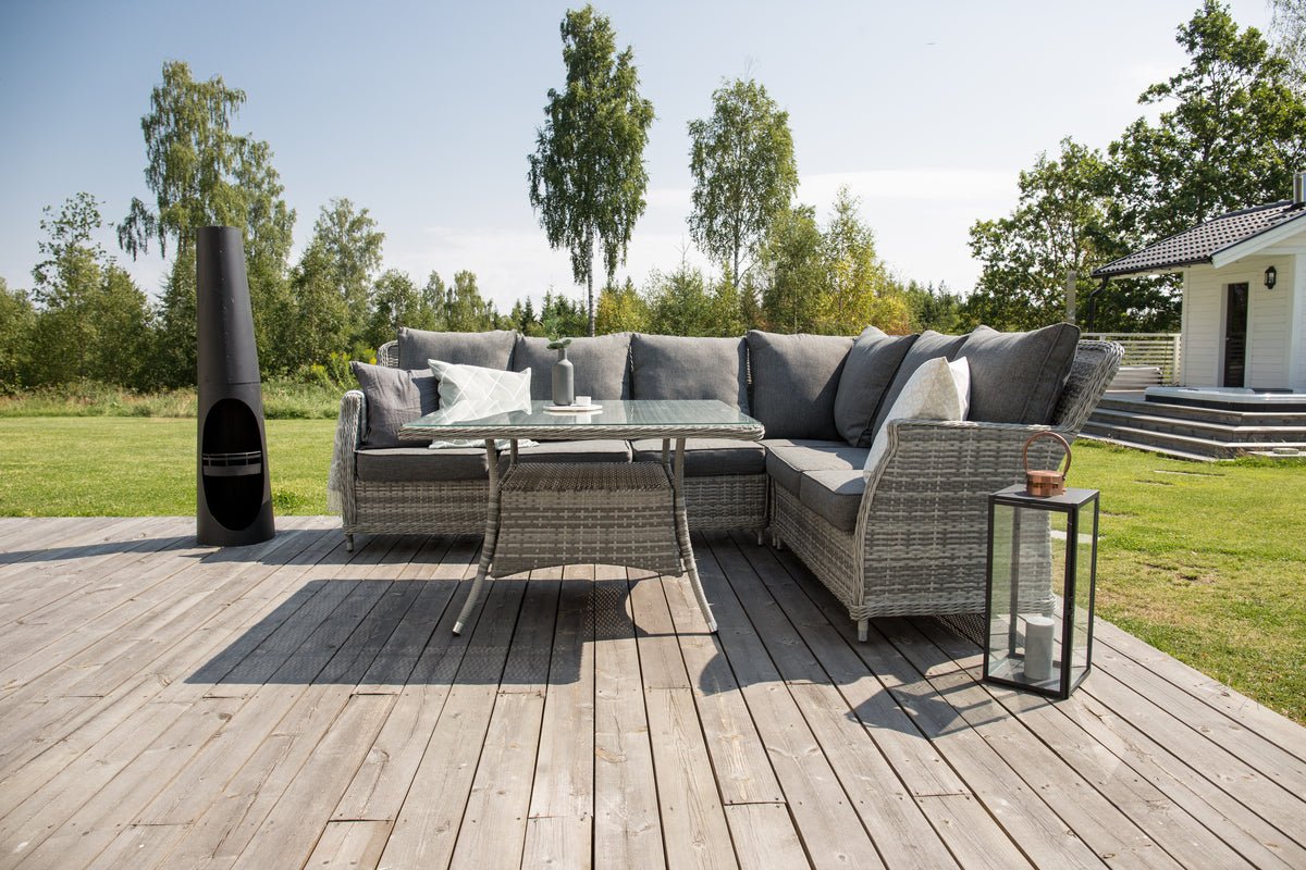 Feuerkorb Wilkus - zylinderförmiger Kamin in Schwarz