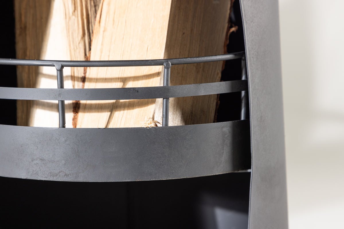 Feuerkorb Wilkus - zylinderförmiger Kamin in Schwarz