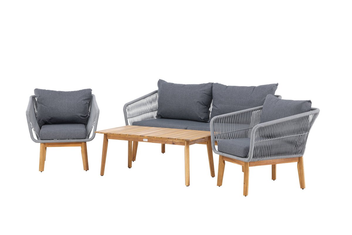 Garten Lounge Set Sorena – 4 teiliges Set in Grau