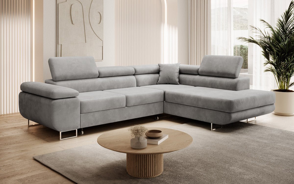 Designer Sofa Aston mit Schlaf- und Klappfunktion aus Samt