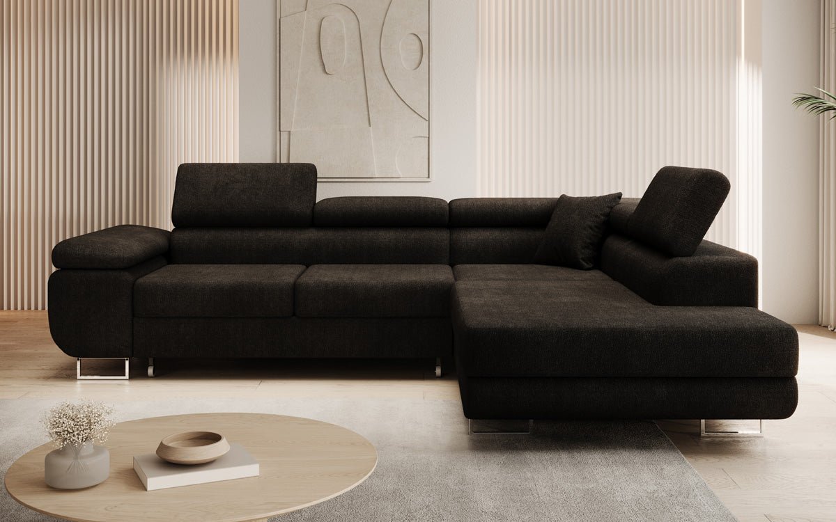 Designer Sofa Aston mit Schlaf- und Klappfunktion aus Bouclé