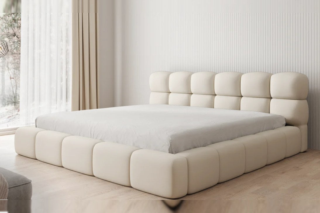 Outlet Polsterbett Lora 200x200 in Stoff Beige