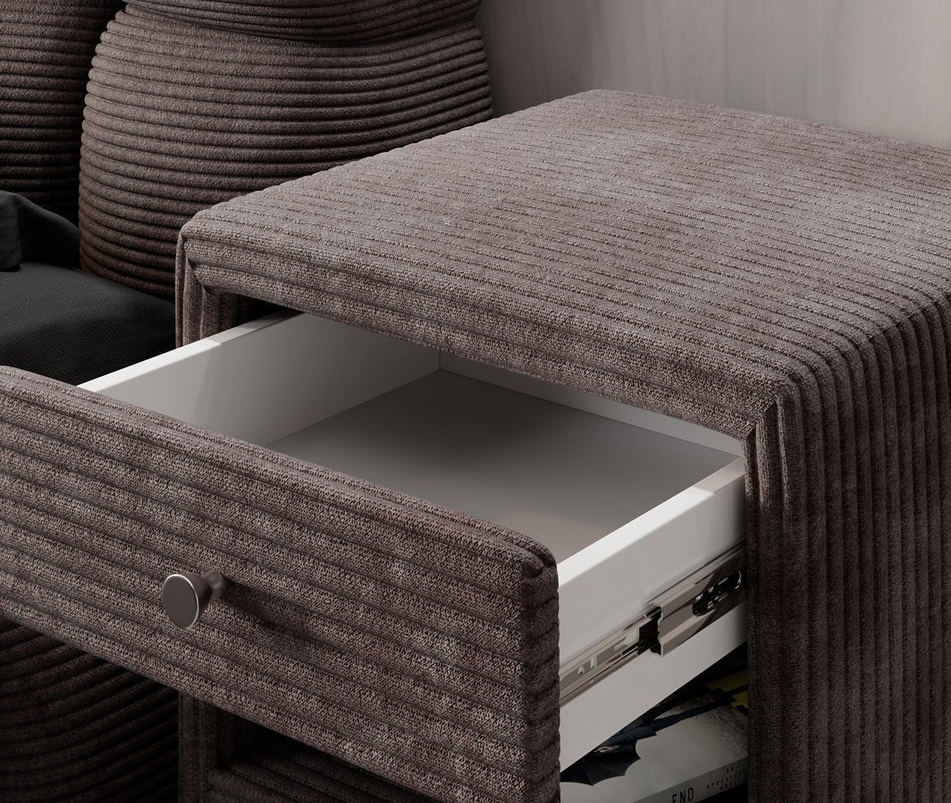 Designer Nachttisch Amy in Cord