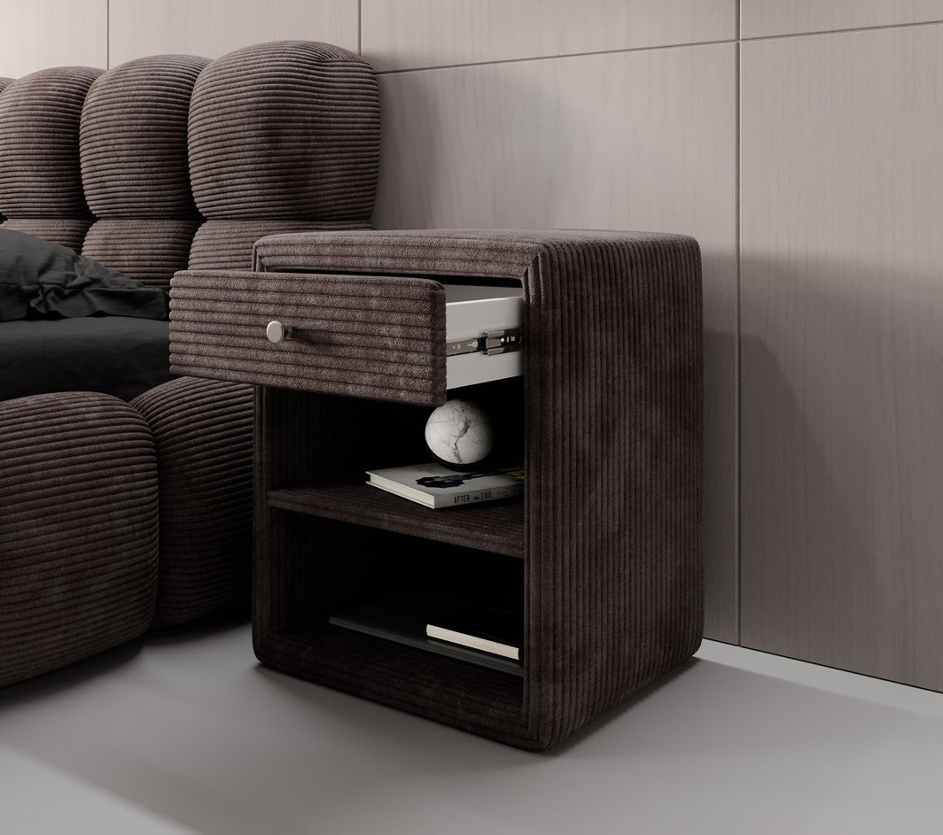 Designer Nachttisch Amy in Cord