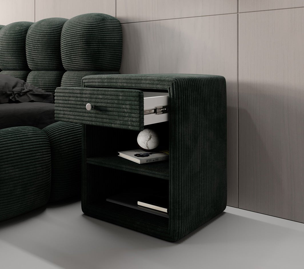 Designer Nachttisch Amy in Cord