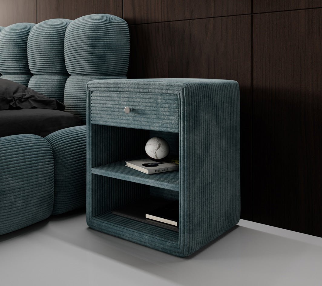Designer Nachttisch Amy in Cord