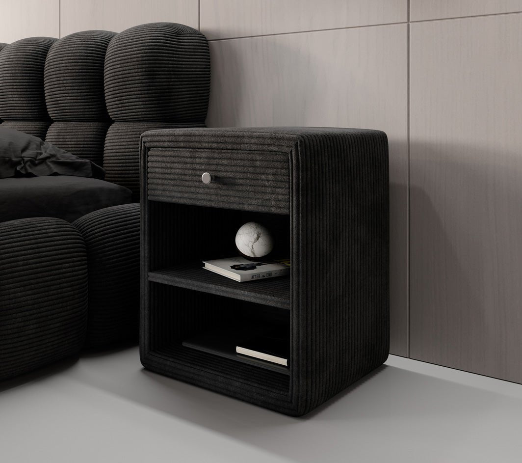 Designer Nachttisch Amy in Cord