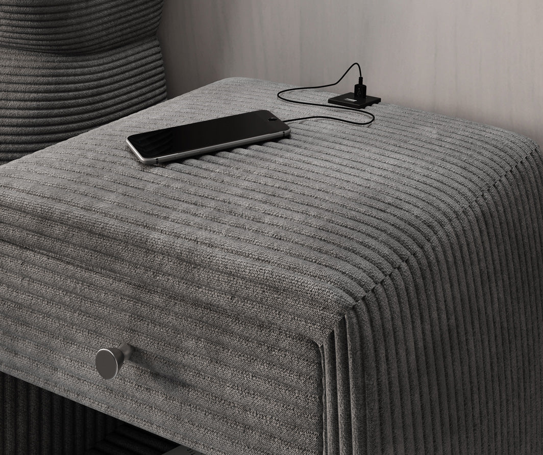 Designer Nachttisch Lilly mit USB Anschluss in Cord