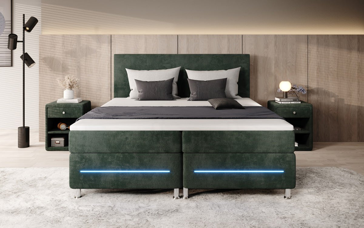 Boxspringbett Simple mit LED in Cord