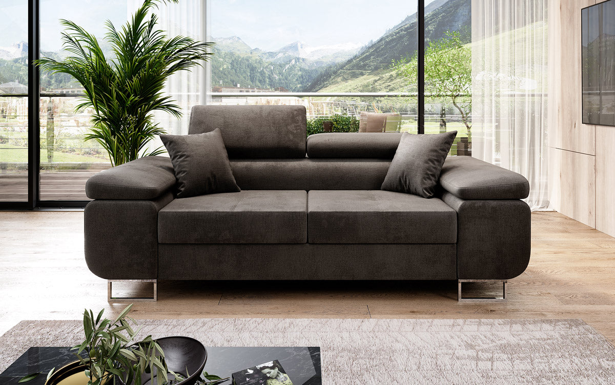 Designer 2er Sofa Siera mit Schlaffunktion in Samt