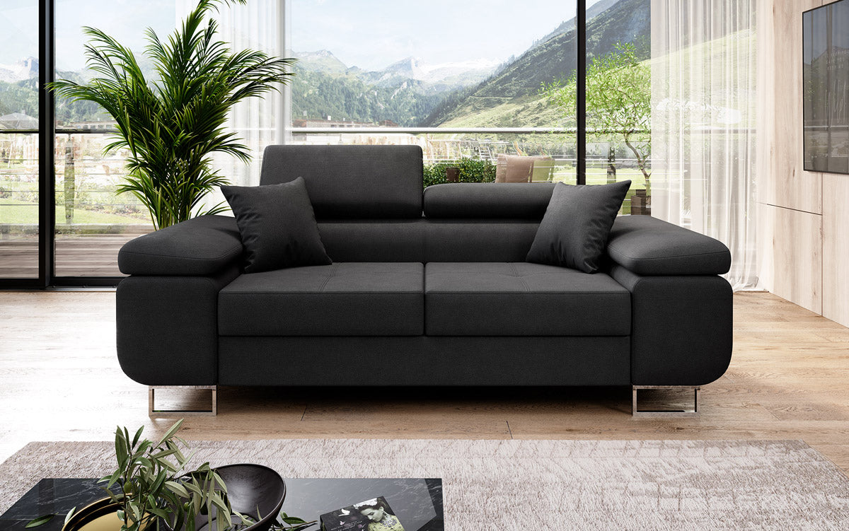 Designer 2er Sofa Triora mit Schlaffunktion in Stoff