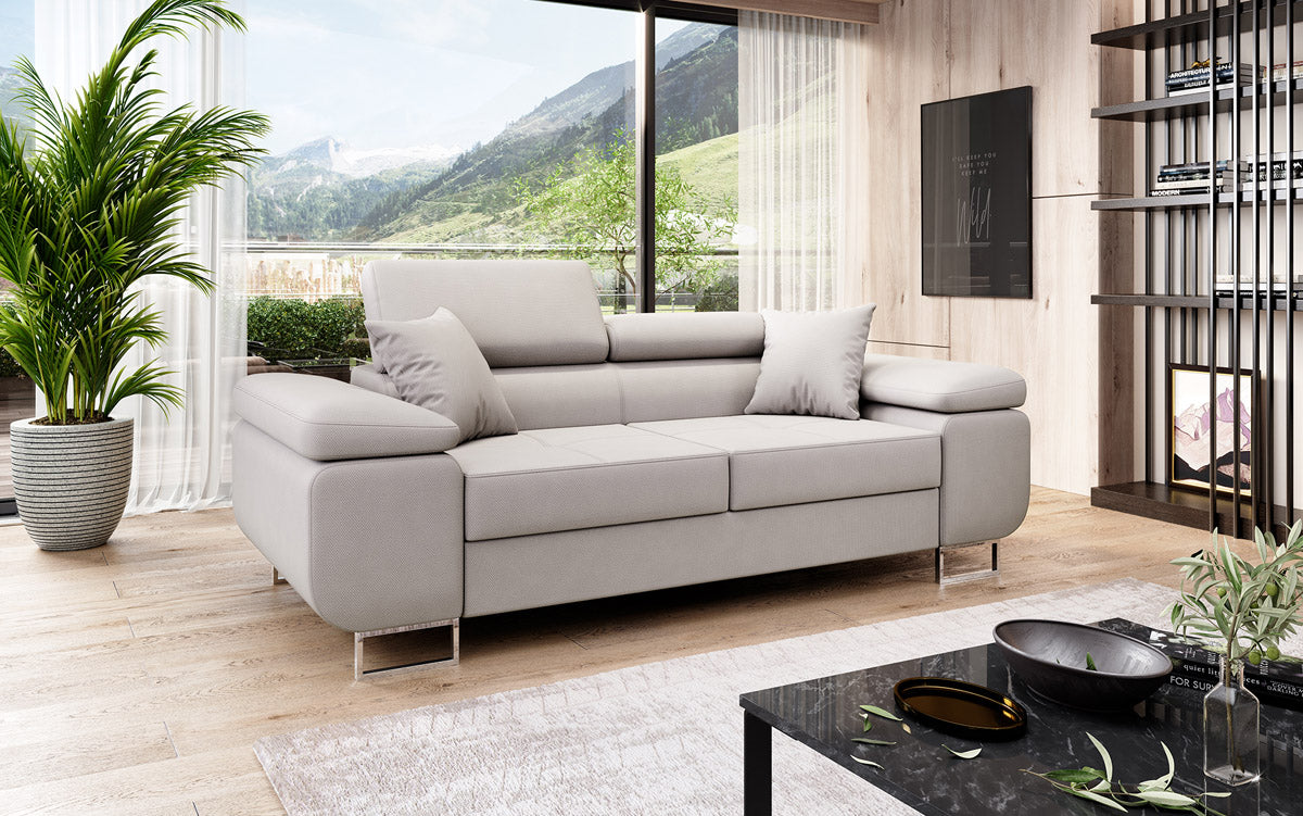 Designer 2er Sofa Triora mit Schlaffunktion in Stoff