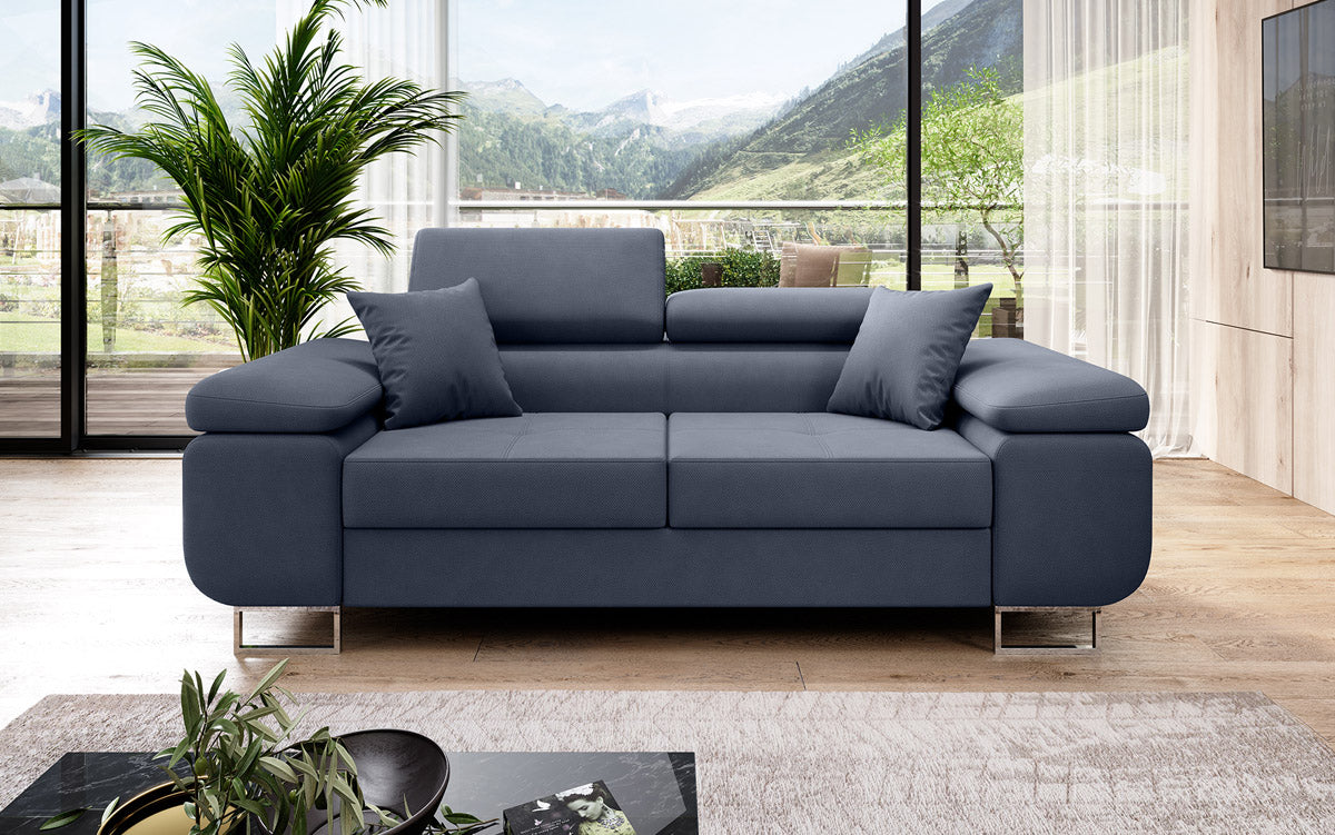Designer 2er Sofa Triora mit Schlaffunktion in Stoff