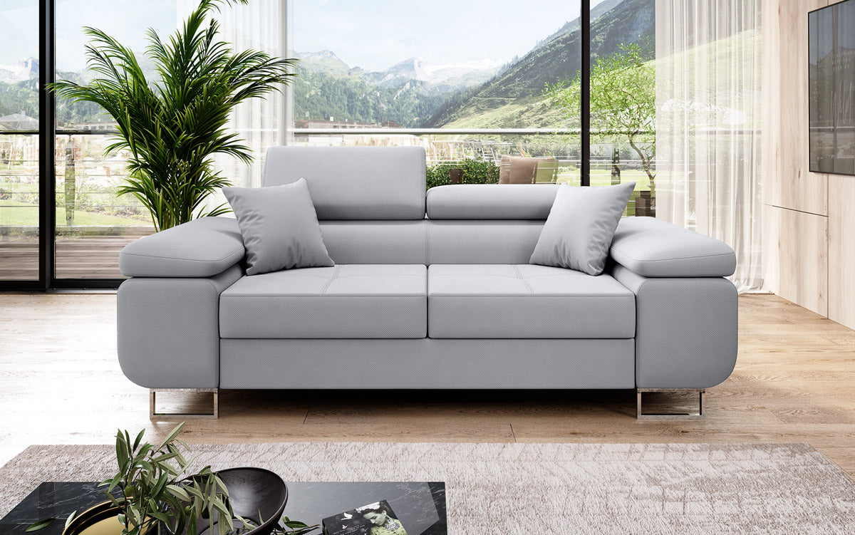 Designer 2er Sofa Triora mit Schlaffunktion in Stoff