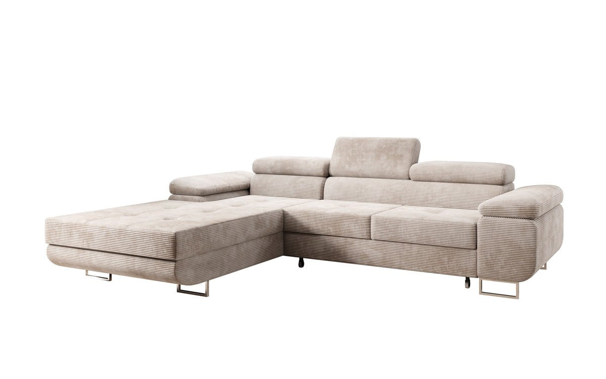 Designer Sofa Calvera mit Schlaf- und Klappfunktion in Cord
