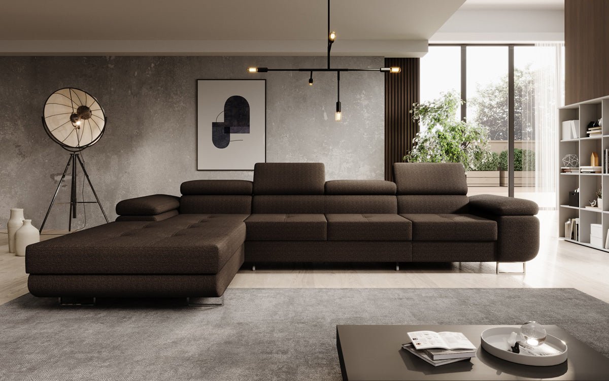 Designer Sofa Calvera Maxi mit Schlaf- und Klappfunktion in Bouclé