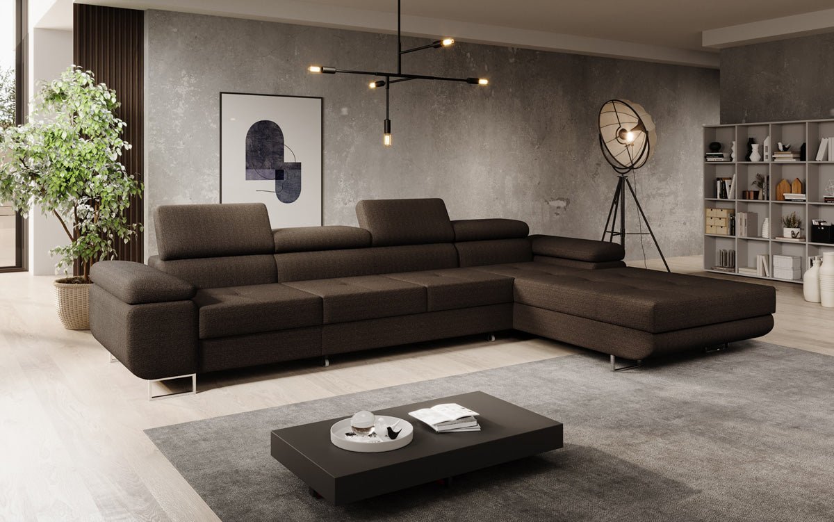 Designer Sofa Calvera Maxi mit Schlaf- und Klappfunktion in Bouclé