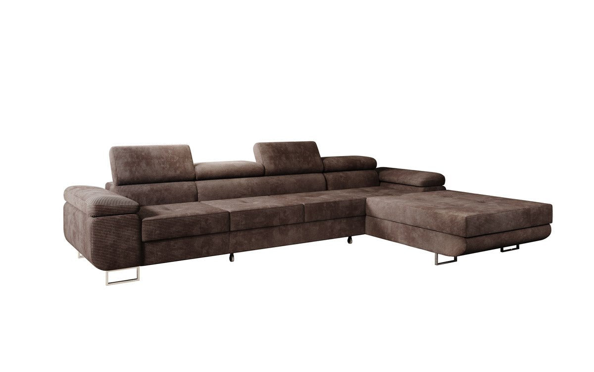 Designer Sofa Calvera Maxi mit Schlaf- und Klappfunktion in Cord